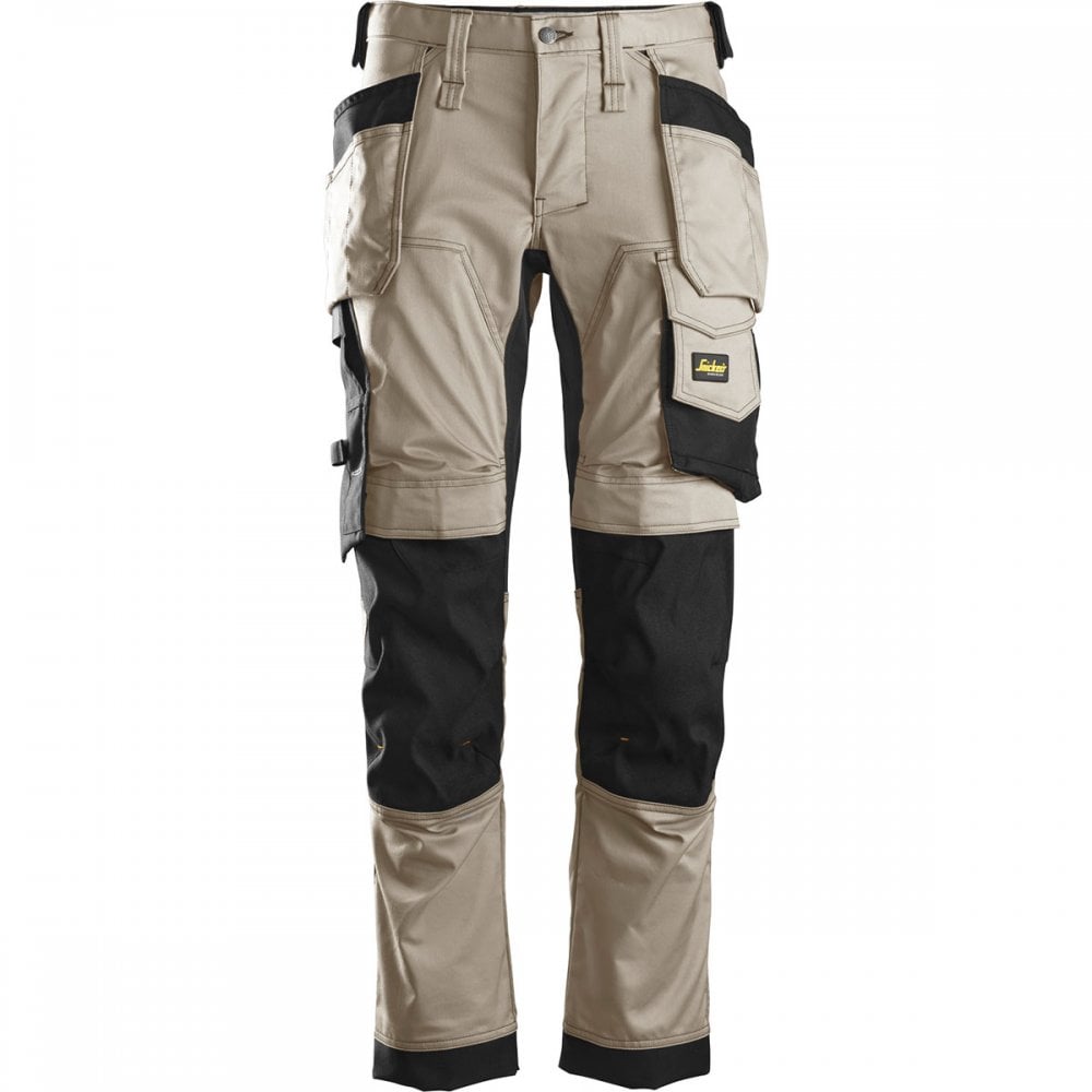 6241 AllroundWork Slim Fit Trousers Holster Pockets Khaki/Black Khaki/Black 35" 35" *One Size Only - Outlet Store*