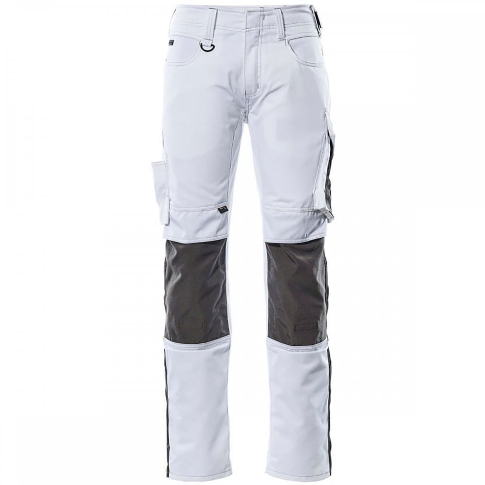 12679 Mannheim Unique Trousers With Kneepad Pockets White/Dark Anthracite 30" 34.5" *One Size Only - Outlet Store*