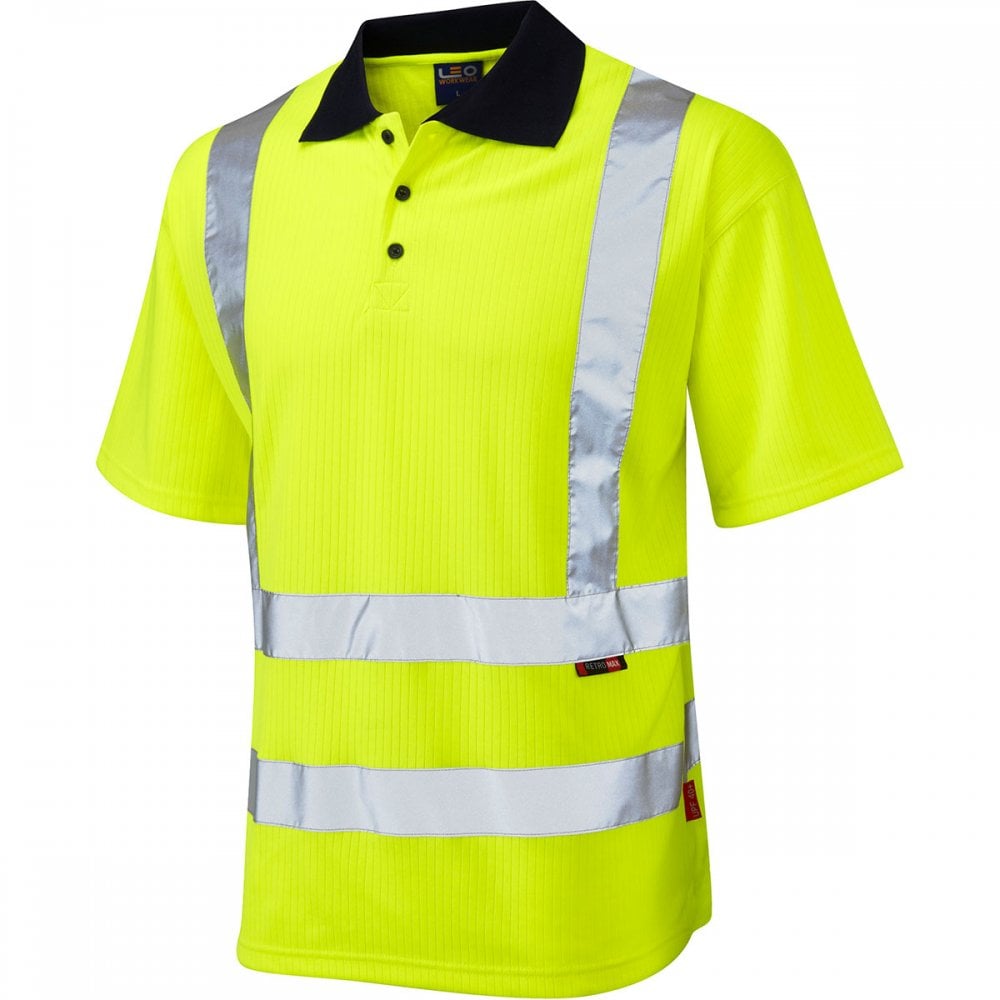 P01 Croyde ISO 20471 Class 2 Comfort Polo Shirt Hi-Vis Yellow 6XL *One Size Only - Outlet Store*