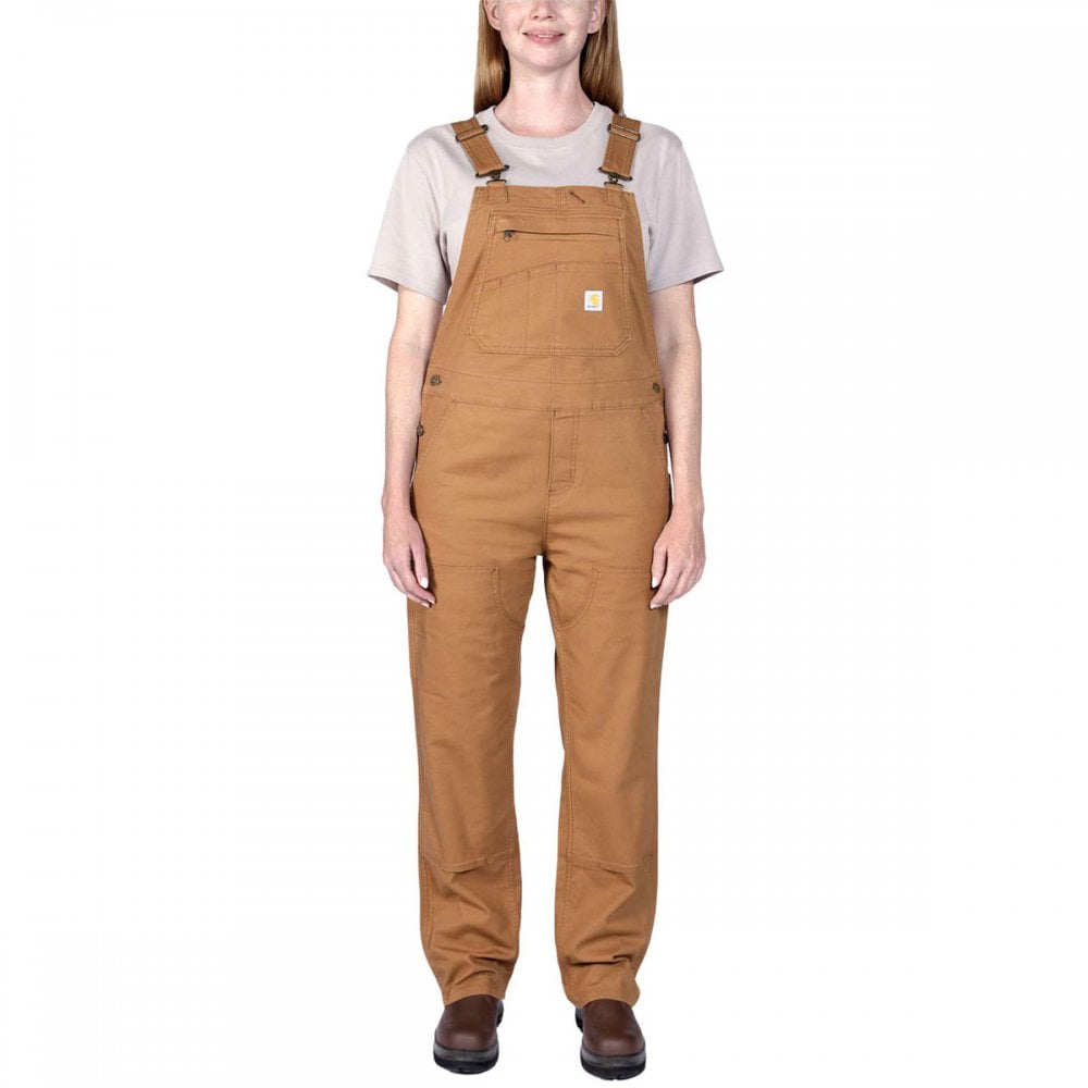 106001 Womens Relaxed Fit Canvas Bib Overall Carhartt Brown L *One Size Only - Outlet Store*