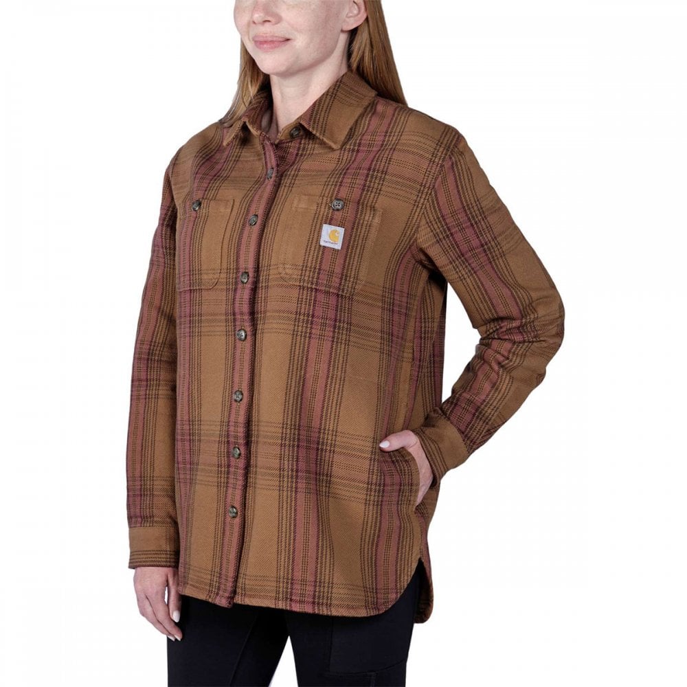 105991 Womens Twill Long Sleeve Plaid Shirt