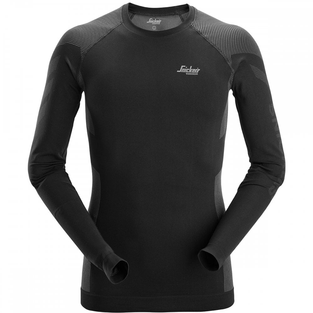 9491 Seamless Baselayer In Motion Top Black/Grey XL *One Size Only - Outlet Store*