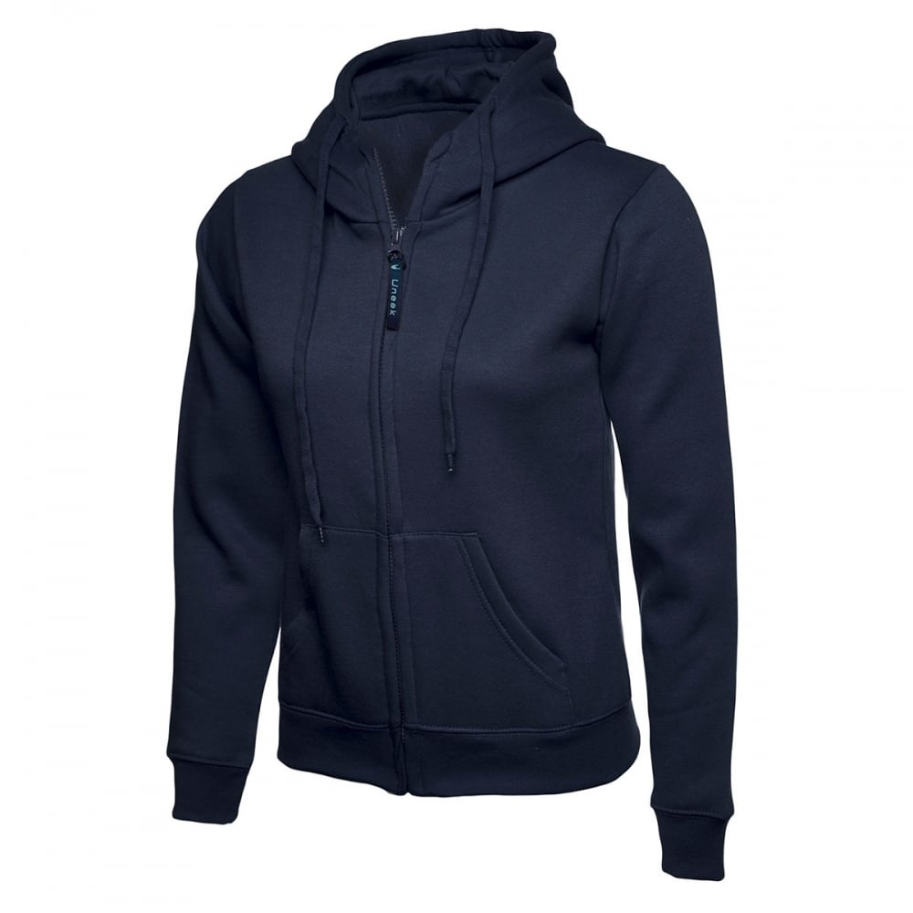 UC505 Ladies Classic Full Zip Hooded Sweatshirt Navy L *One Size Only - Outlet Store*