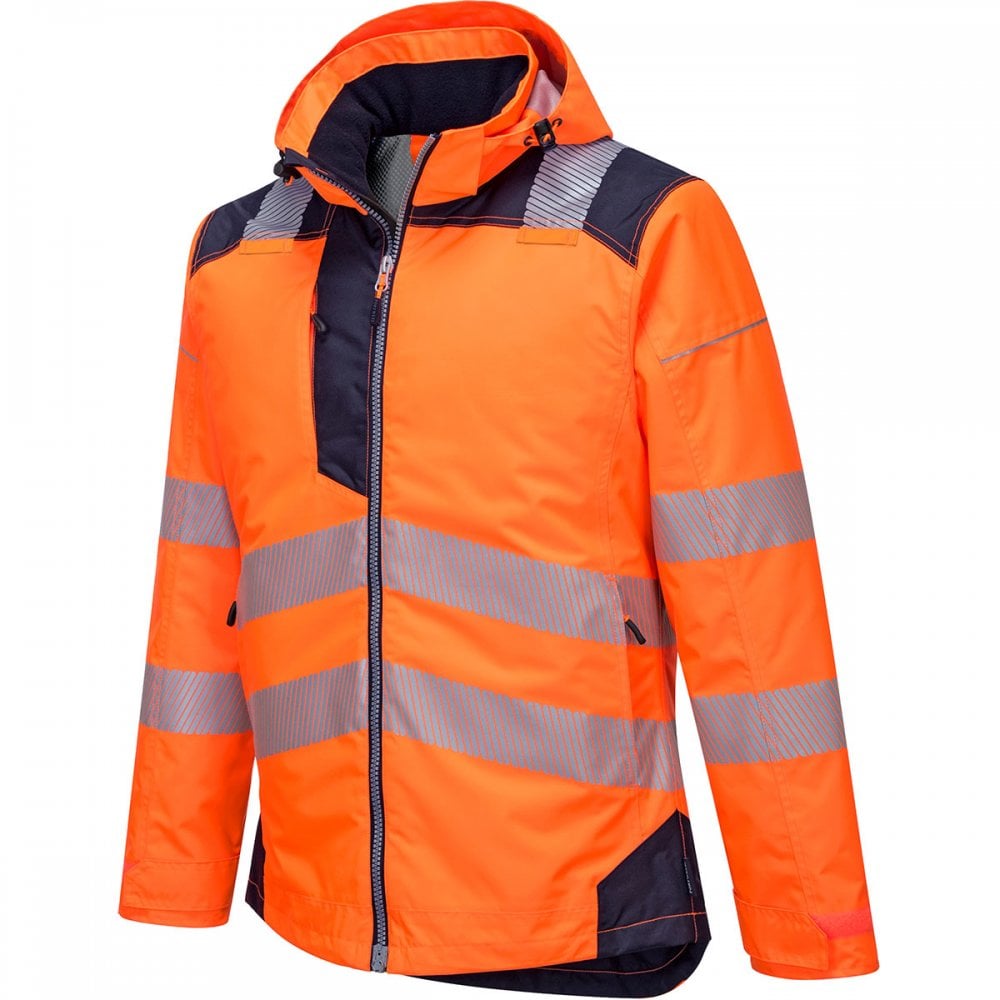PW3 T400 Hi-Vis Winter Jacket Orange/Navy