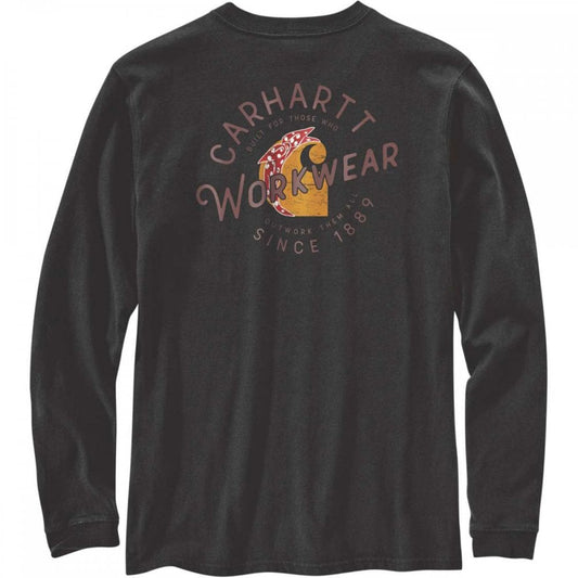 104524 Womens Workwear Graphic Pocket Long Sleeve T-Shirt