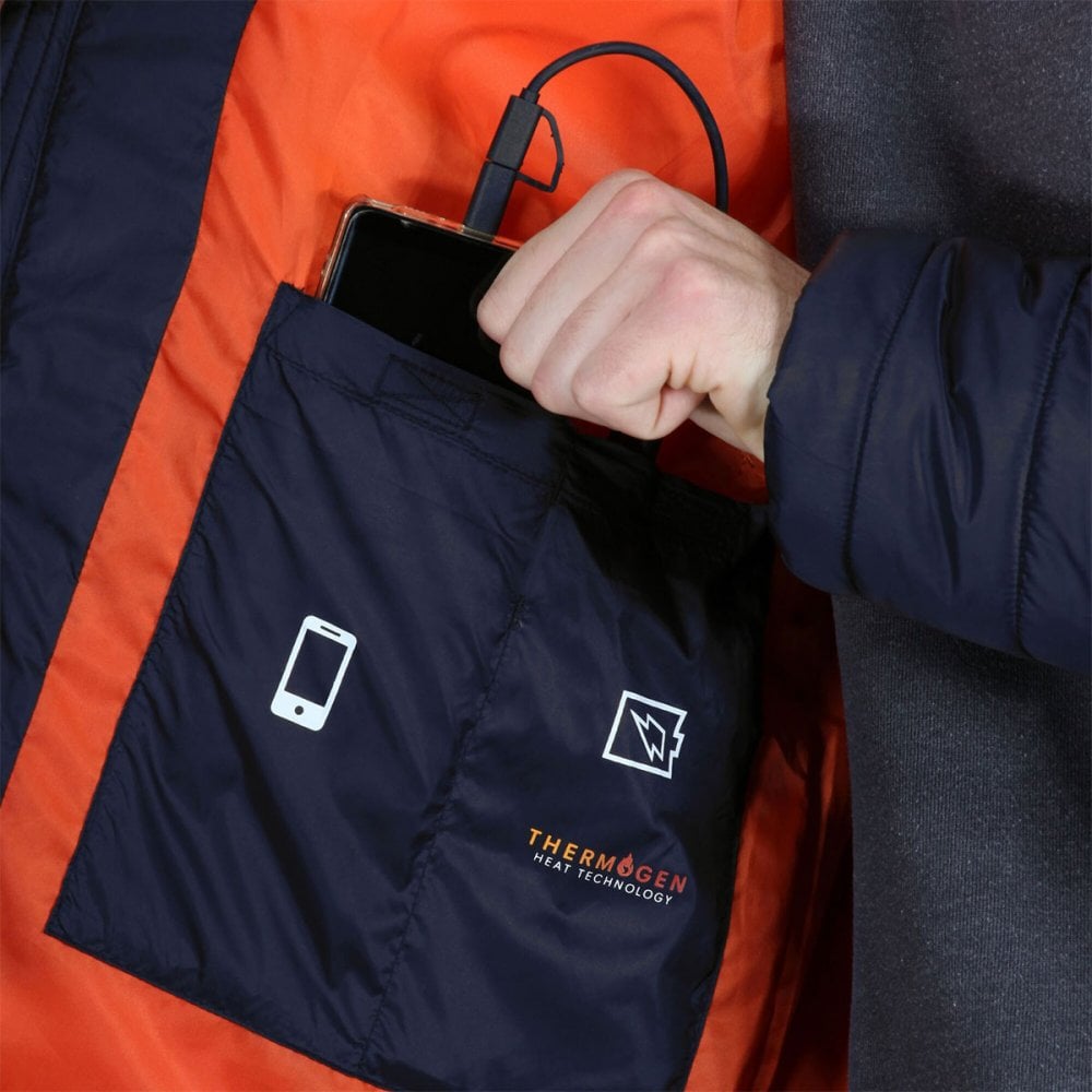 TRA210 Mens Thermogen Powercell 5000 Waterproof Insulated Hooded Heated Jacket