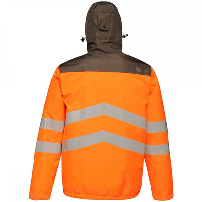 TRA316 Mens Hi-Vis Waterproof Reflective Overhead Bomber Jacket