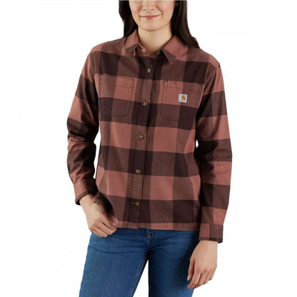 105574 Womens Midweight Flannel Long Sleeve Plaid Shirt