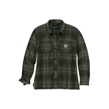 105574 Womens Midweight Flannel Long Sleeve Plaid Shirt