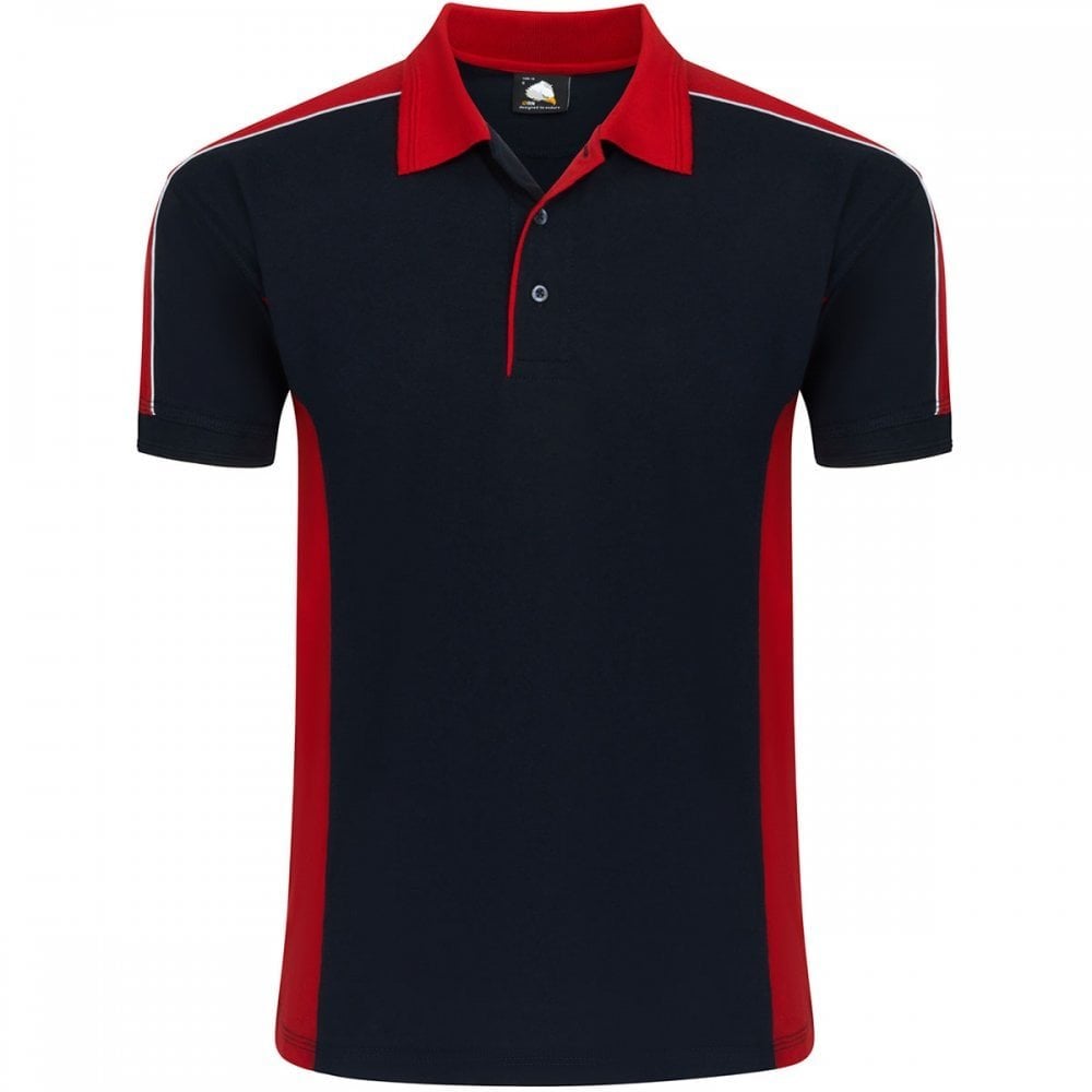 1188 Avocet Two Tone Poloshirt Black/Red L *One Size Only - Outlet Store*