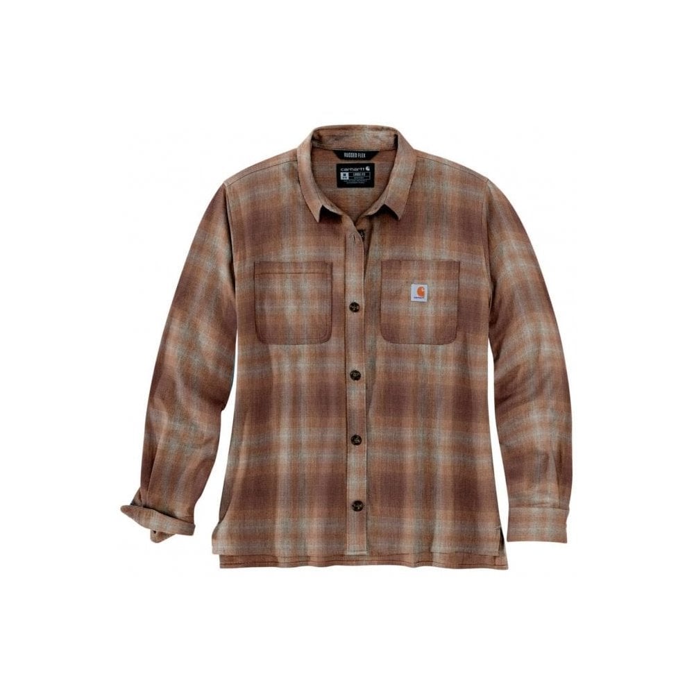 105574 Womens Midweight Flannel Long Sleeve Plaid Shirt
