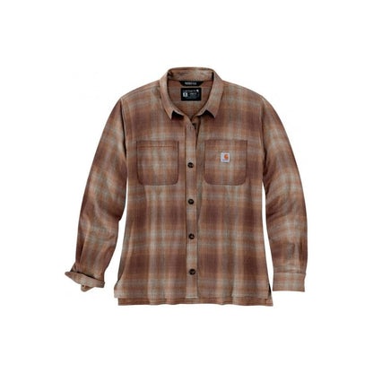 105574 Womens Midweight Flannel Long Sleeve Plaid Shirt