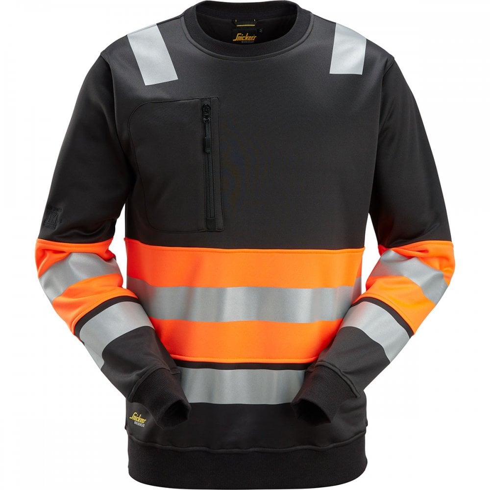 8031 High-Vis Class 1 Sweatshirt Black/High-Vis Orange 3XL *One Size Only - Outlet Store*
