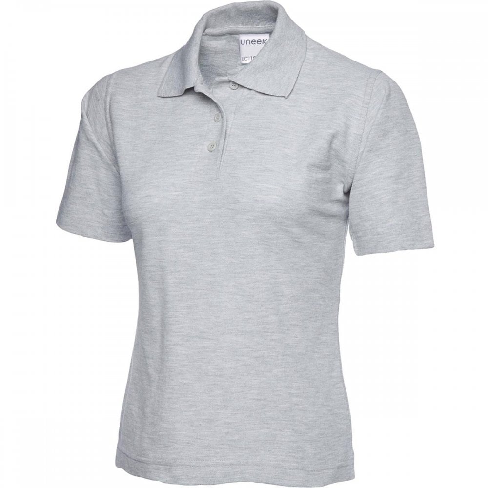 UC115 Ladies Active Cotton Poloshirt Heather Grey M *One Size Only - Outlet Store*