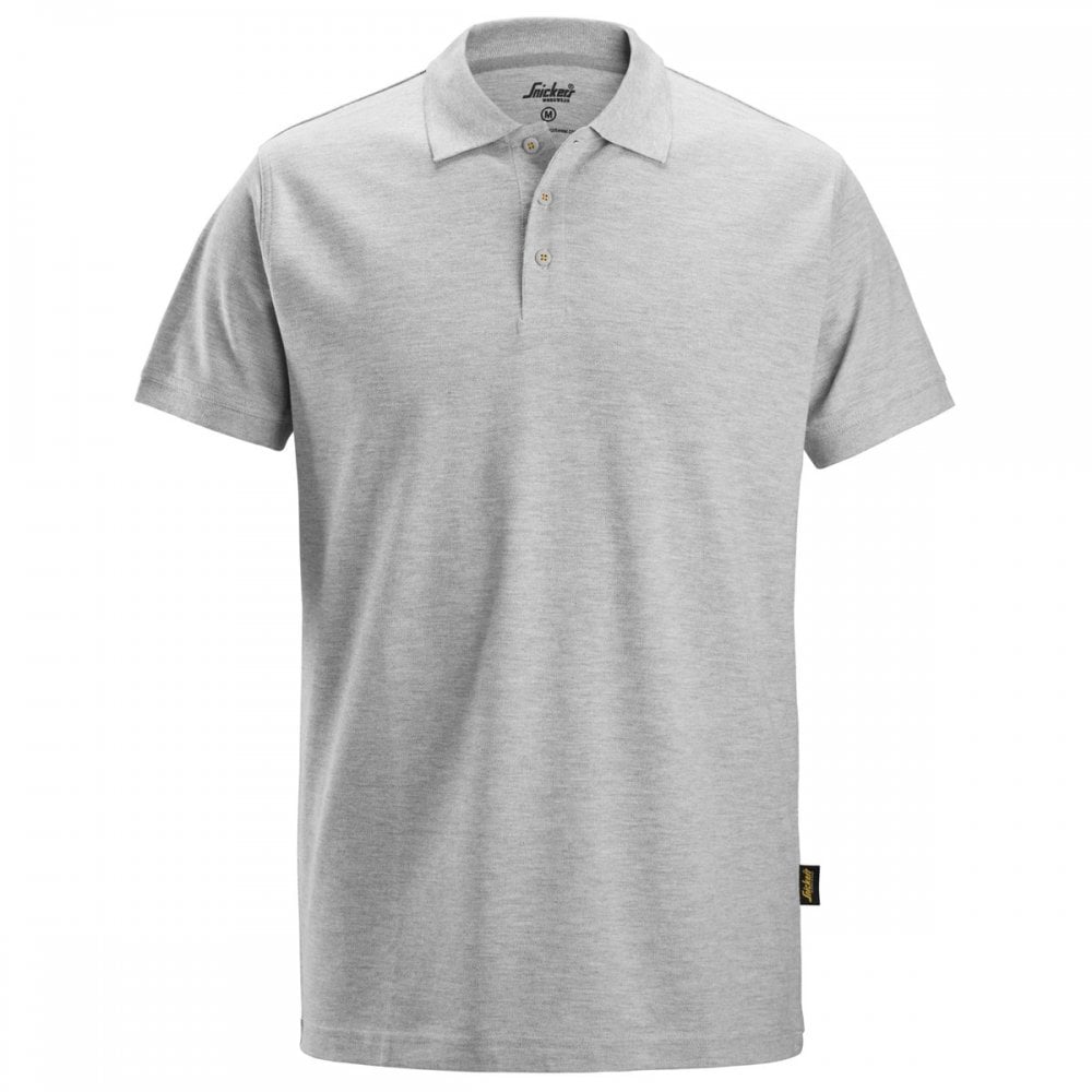 2718 Polo Shirt no Chest Pocket Grey Melange S *One Size Only - Outlet Store*