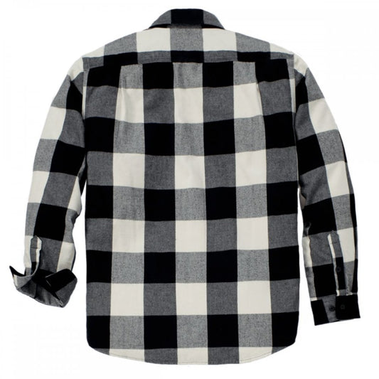 107013 TW4451 Mens Loose Fit HW Flannel L/S Plaid Shirt