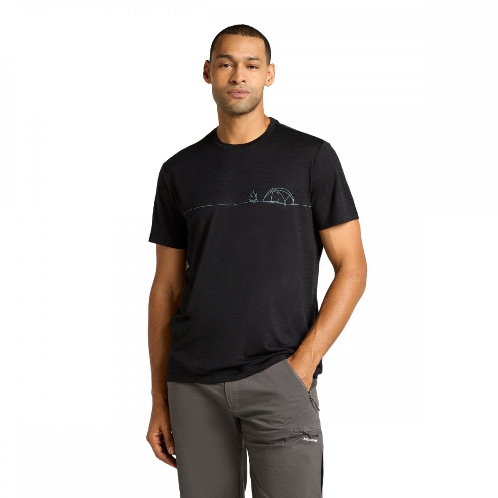Mens Merino 150 Tech Lite Short Sleeve T-Shirt Single Line Camp