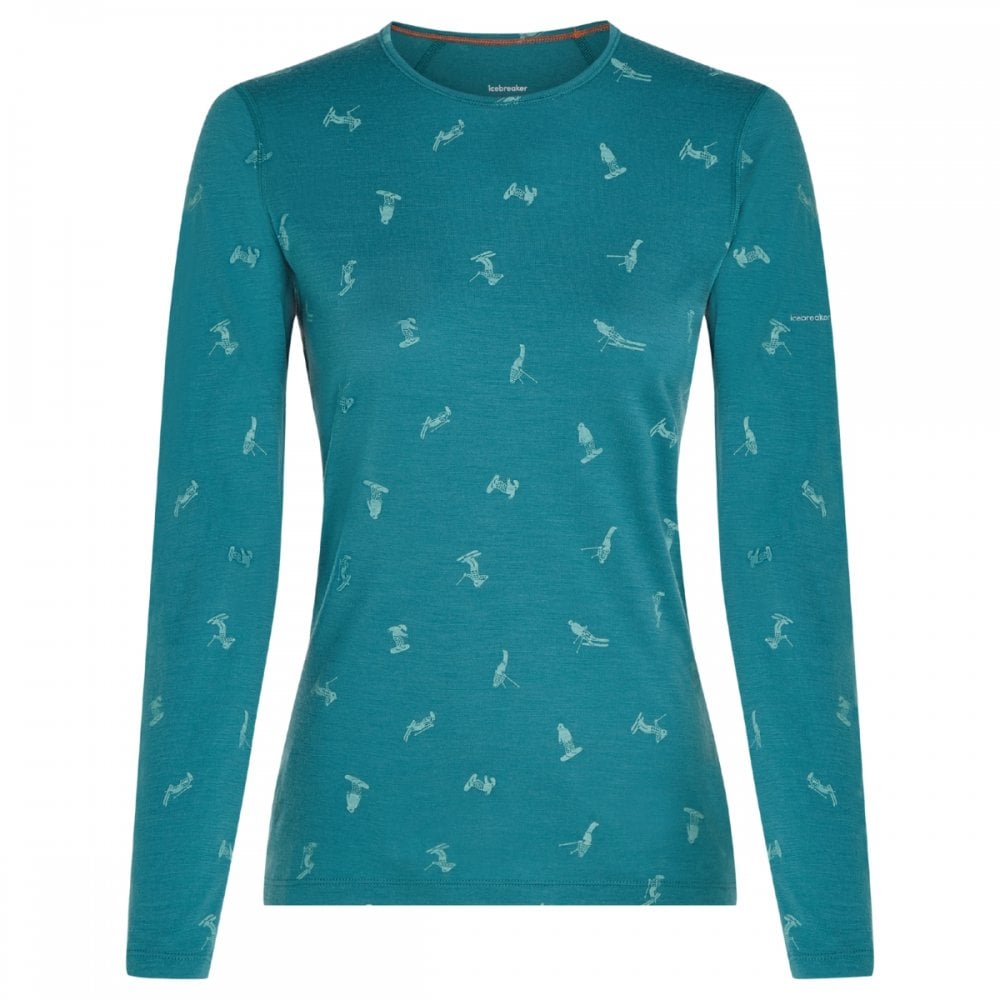 Womens Merino 200 Oasis Long Sleeve Crewe Thermal Top Snow Day