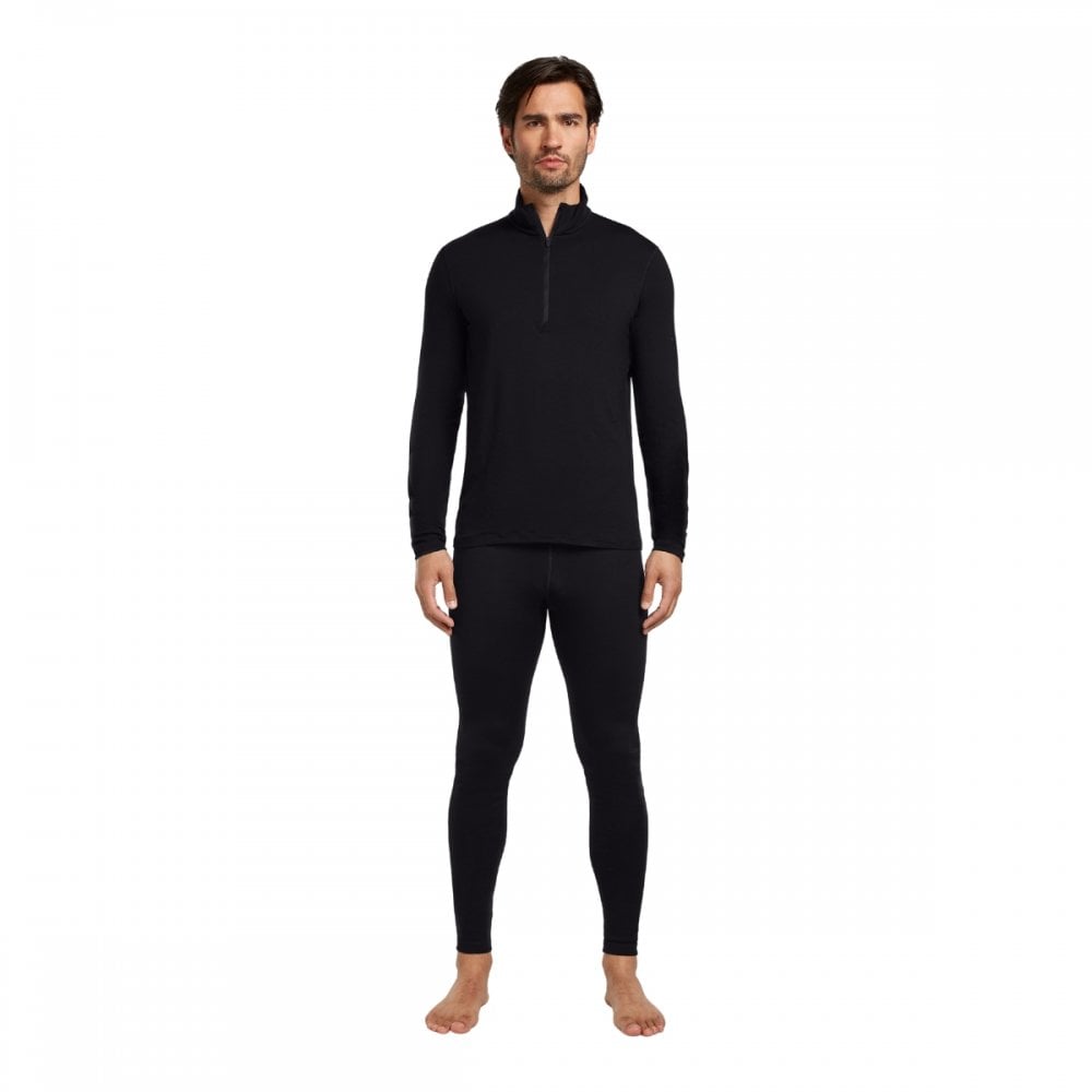 Mens Merino Blend Core Heavyweight Long Sleeve Half Zip Thermal Top