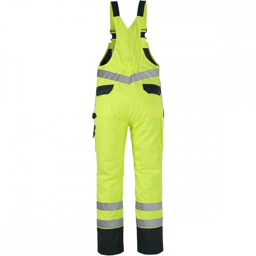 07092 Wels Safe Image Bib & Brace Over Trousers Hi-Vis Yellow/Navy XL *One Size Only - Outlet Store*